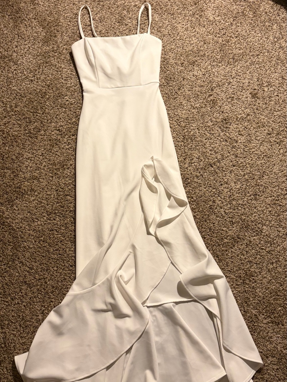 Sultry Ruffle Slit Dress